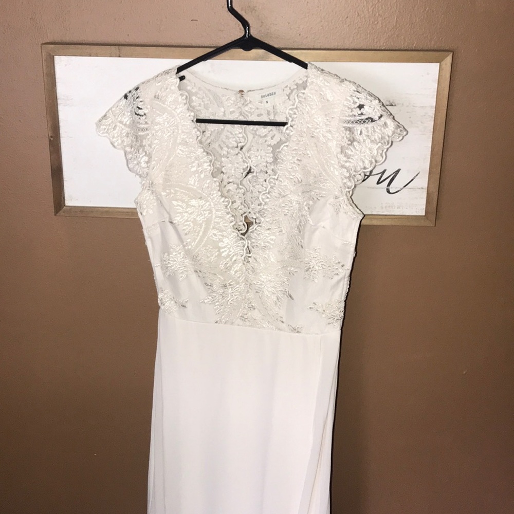 Beautiful ivory floor length gown